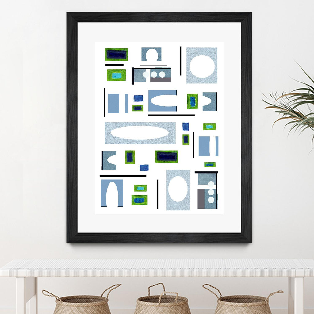 DottedLines by Lori Dubois on GIANT ART - green shapes rectangles