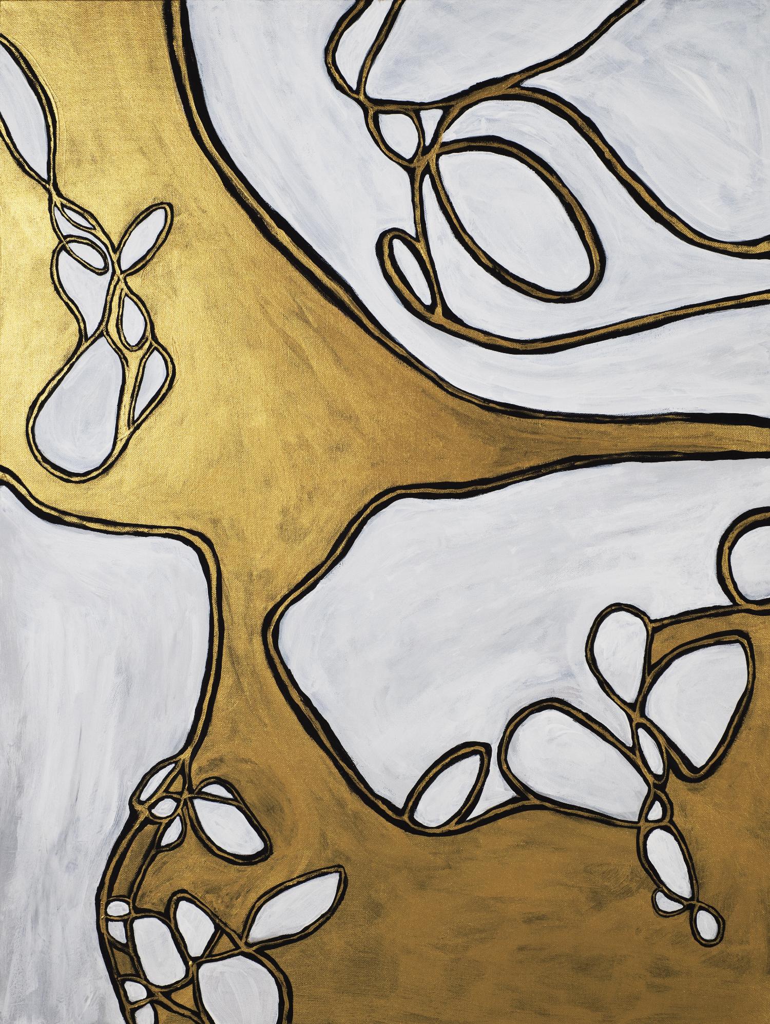 Mocha Latte -Gold - 1 by Lori Dubois on GIANT ART - gold linear