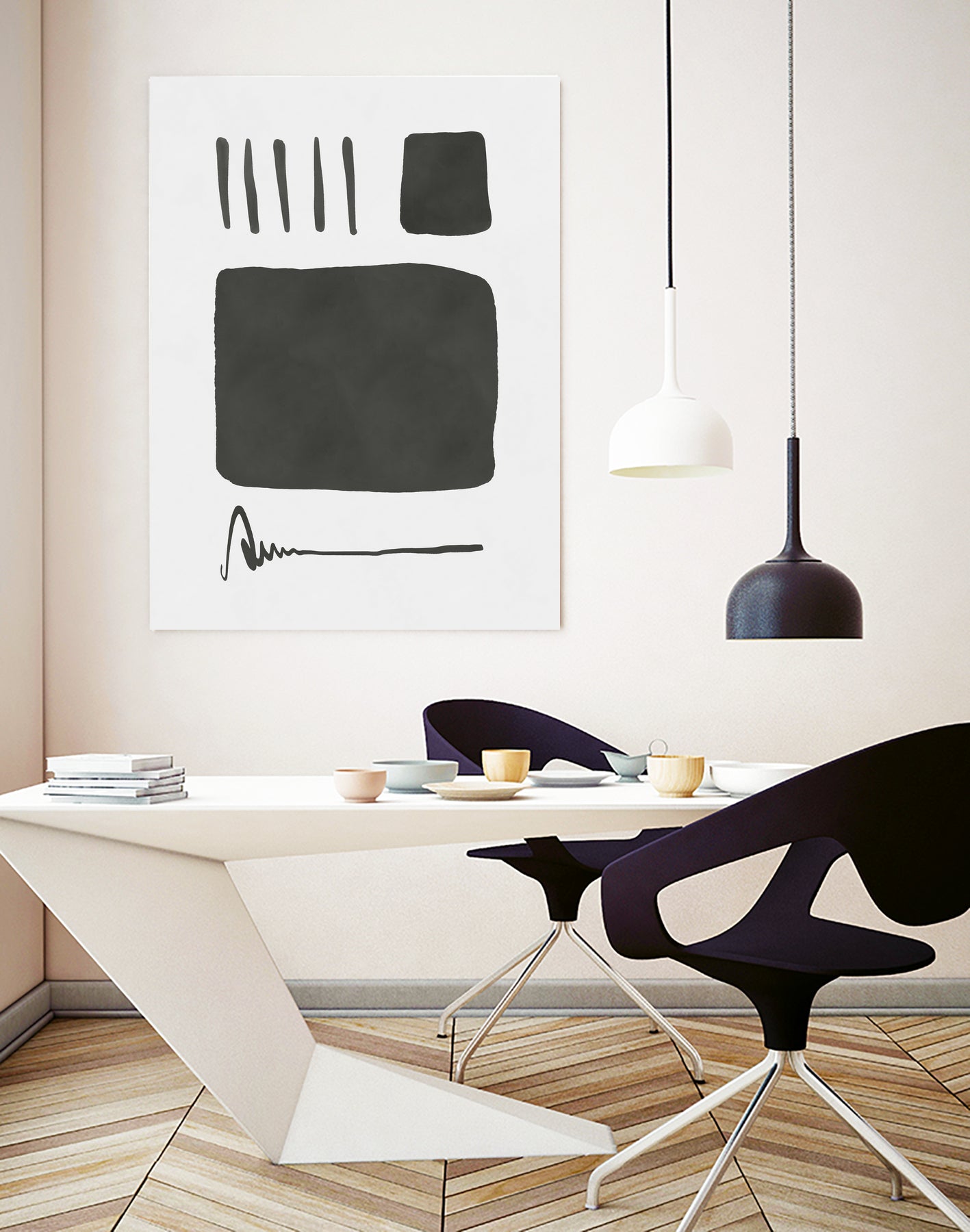 Square mind by M Studio on GIANT ART - white