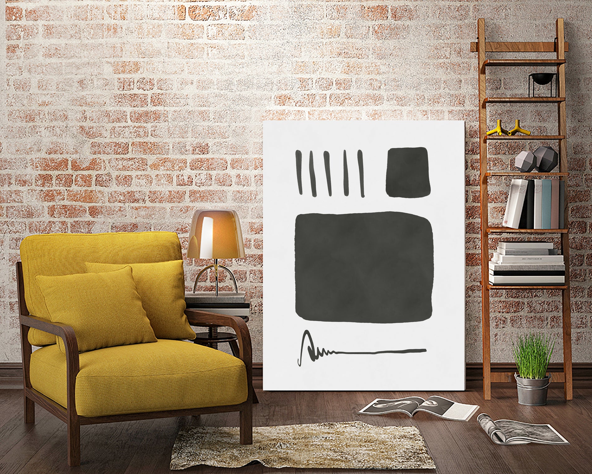 Square mind by M Studio on GIANT ART - white