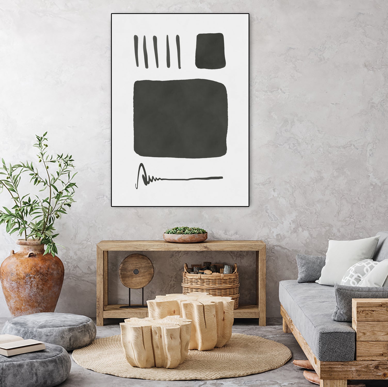 Square mind by M Studio on GIANT ART - white