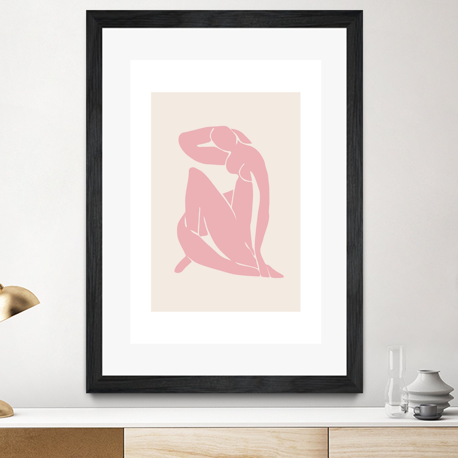 Nude Figure II by M Studio on GIANT ART - beige minimalist
