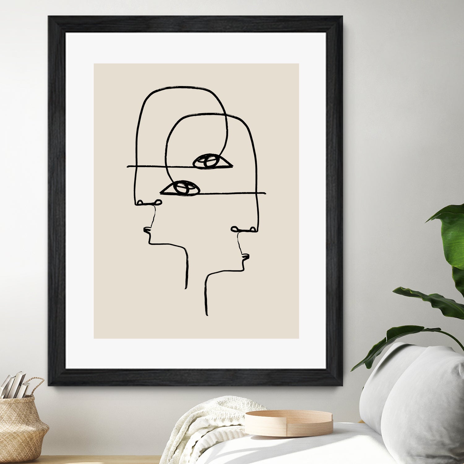 Faces by M Studio on GIANT ART - beige minimalist