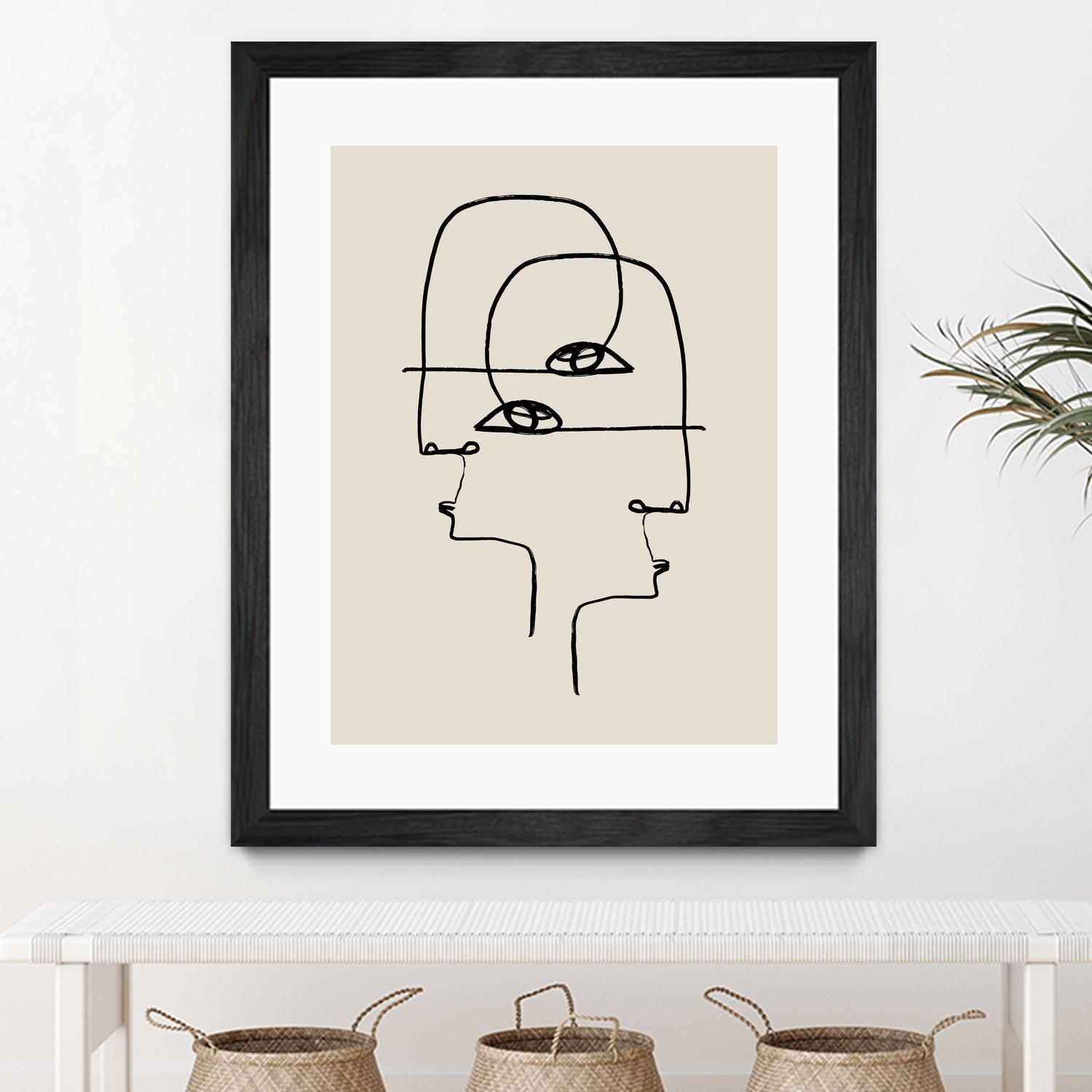 Faces by M Studio on GIANT ART - beige minimalist
