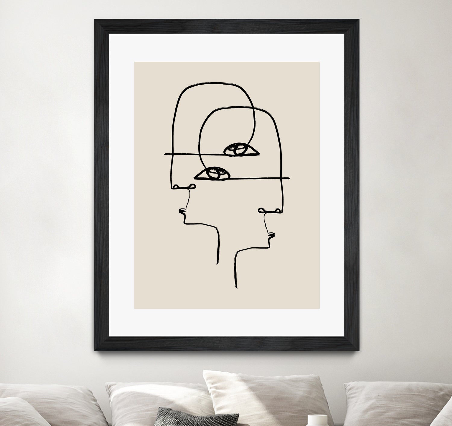 Faces by M Studio on GIANT ART - beige minimalist