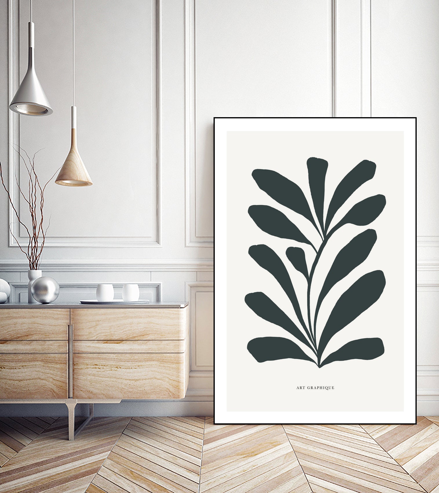 Flowers II by M Studio on GIANT ART - beige scandinavian