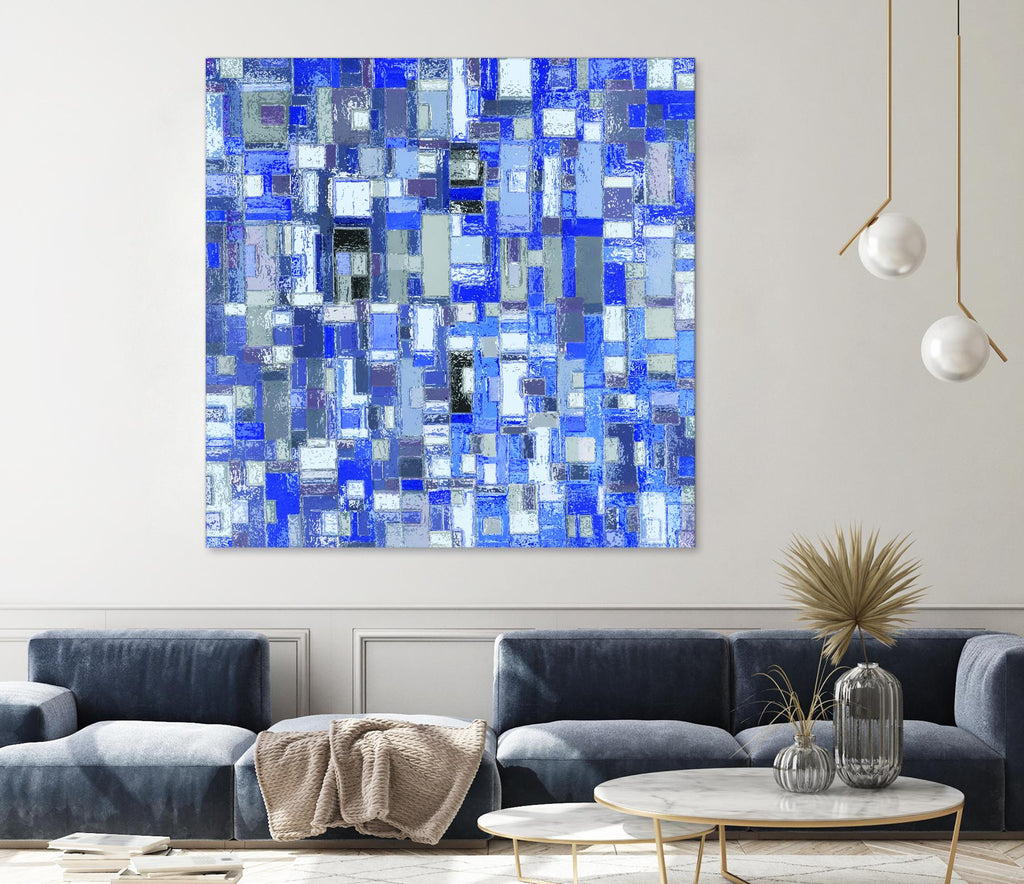 IN STAGE - chrome bleu by Celine Cimon on GIANT ART - blue abstract canadian artist