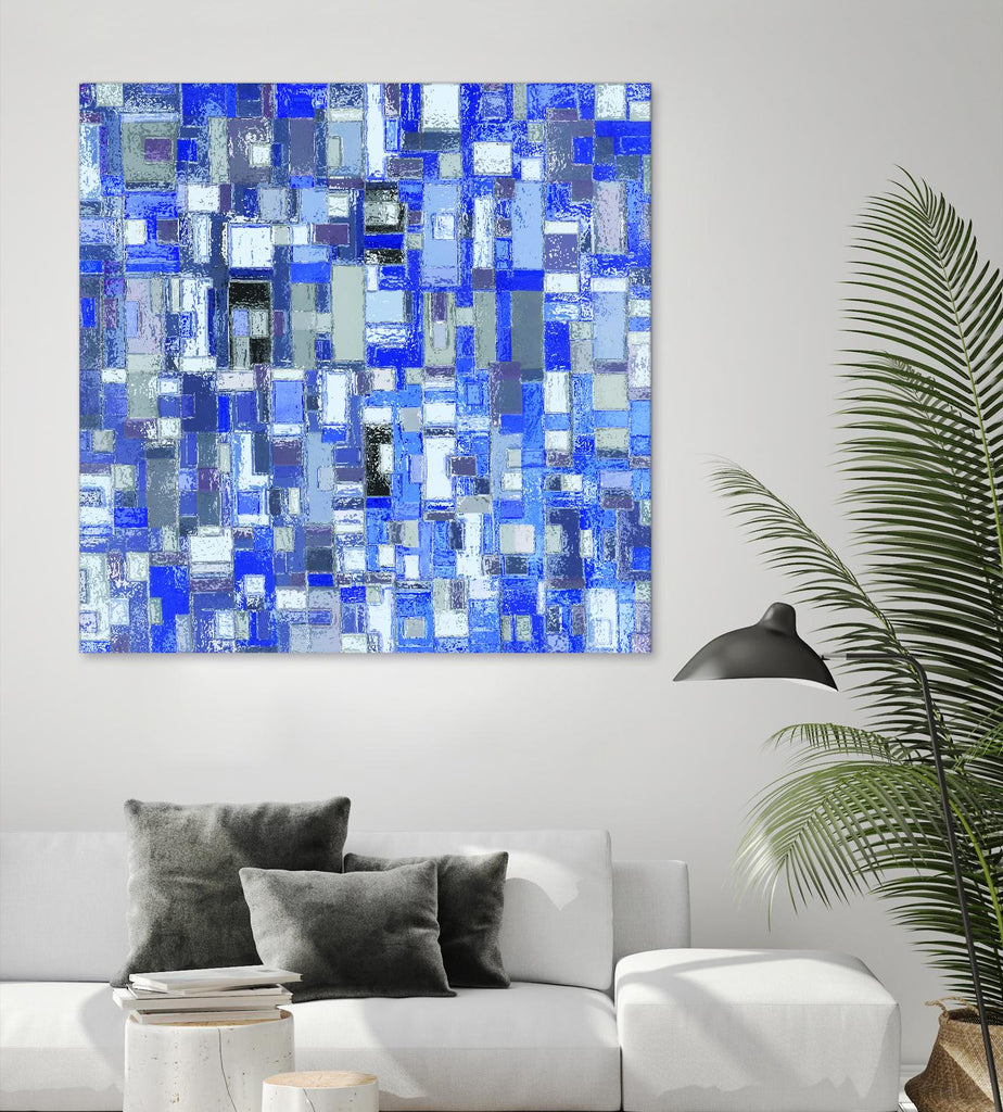IN STAGE - chrome bleu de Céline Cimon sur GIANT ART - artiste canadienne abstraite bleue