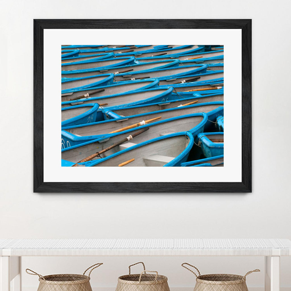 Cerulean Docks I by Daleno Art on GIANT ART - bleu shapes chaloup
