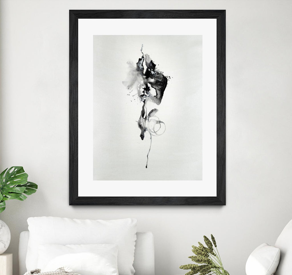 Smokey I par Daleno Art sur GIANT ART - abstrait blanc noir&blanc 