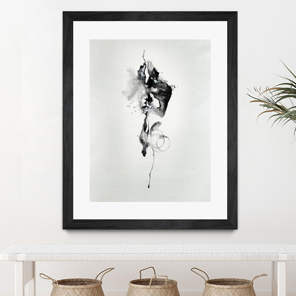 Smokey I par Daleno Art sur GIANT ART - abstrait blanc noir&blanc 
