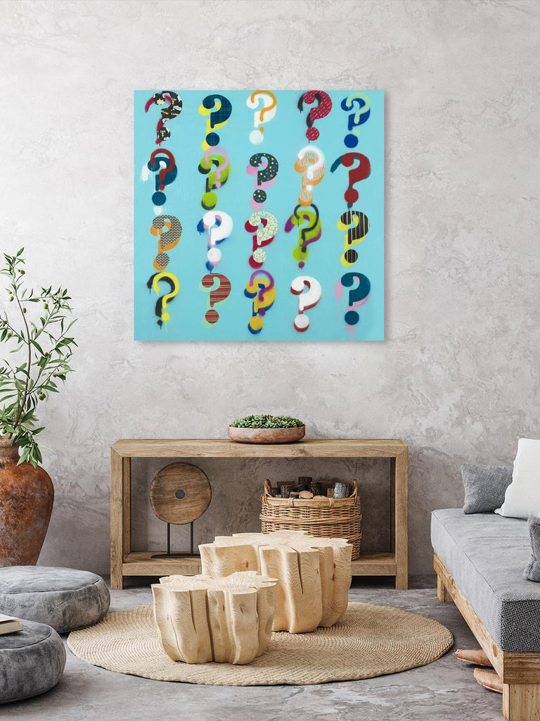 Pop the Question by Daleno Art on GIANT ART - red pattern interrogation point