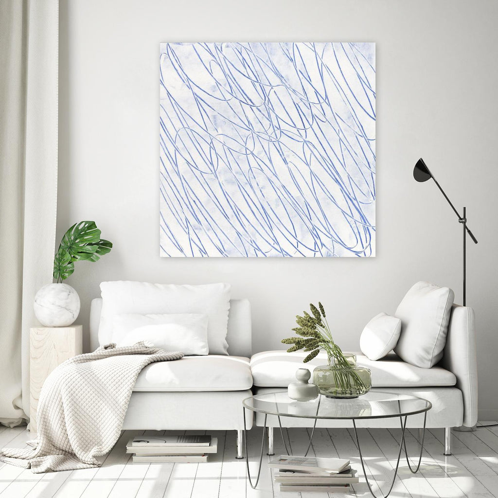 Hula II by Daleno Art on GIANT ART - blue abstract scribble wibble