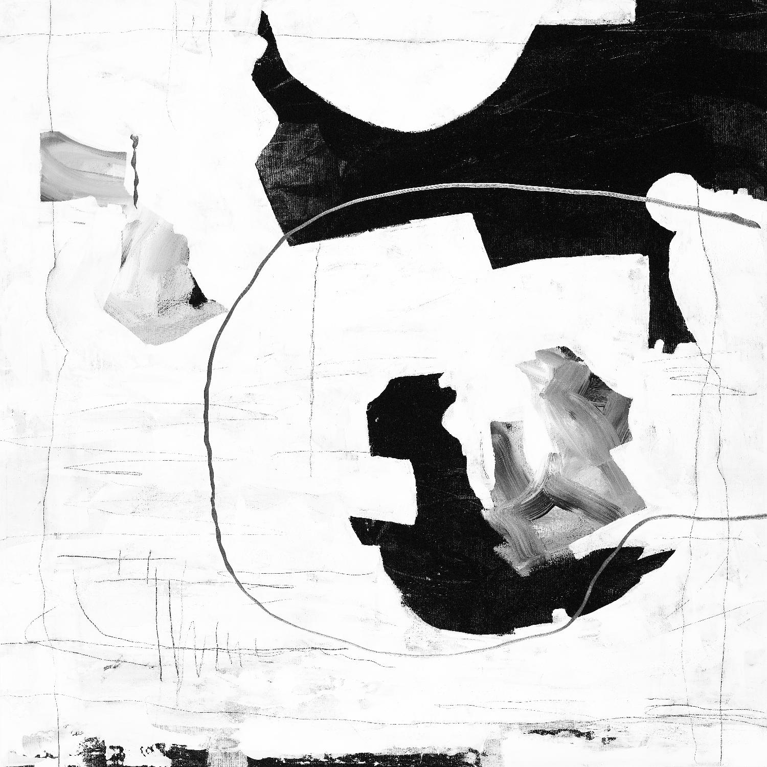 Traces of Silver III par Daleno Art sur GIANT ART - abstrait noir&blanc 