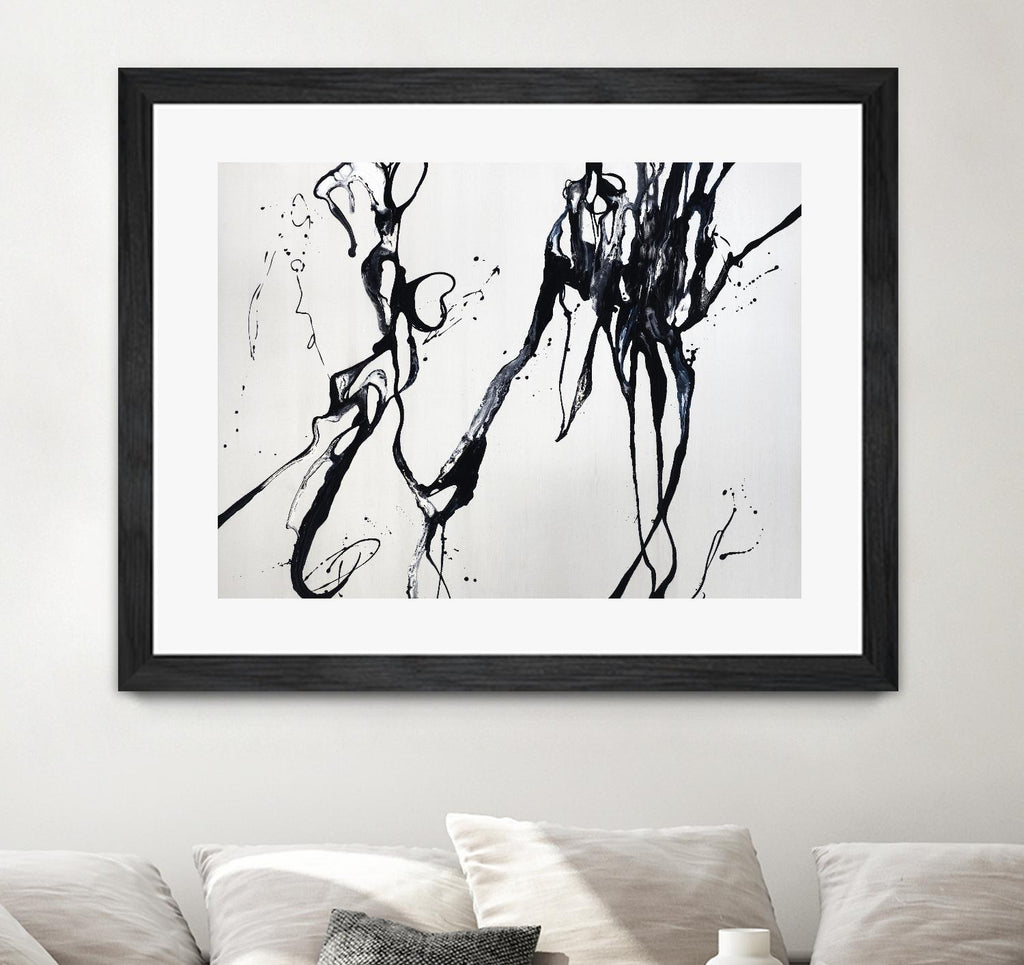Staged Sophistication par Daleno Art sur GIANT ART - abstrait blanc noir&blanc 