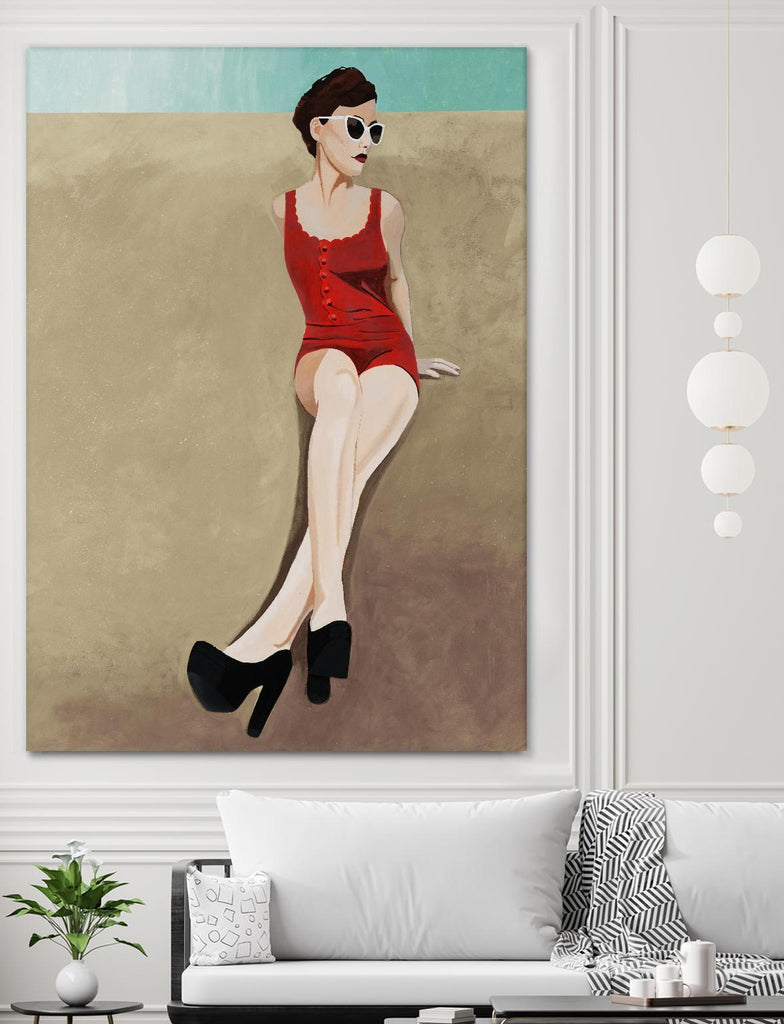 Rays of Glamour par Daleno Art sur GIANT ART - mode figuratif rouge