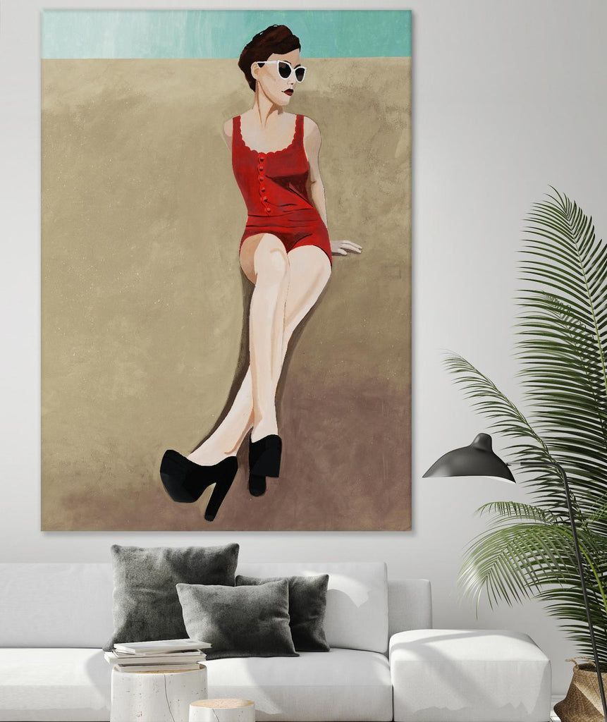 Rays of Glamour par Daleno Art sur GIANT ART - mode figuratif rouge