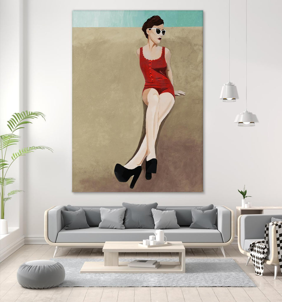 Rays of Glamour by Daleno Art on GIANT ART - red figurative fashion