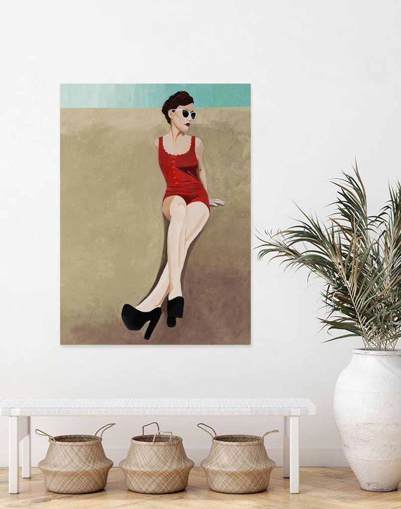 Rays of Glamour by Daleno Art on GIANT ART - red figurative fashion