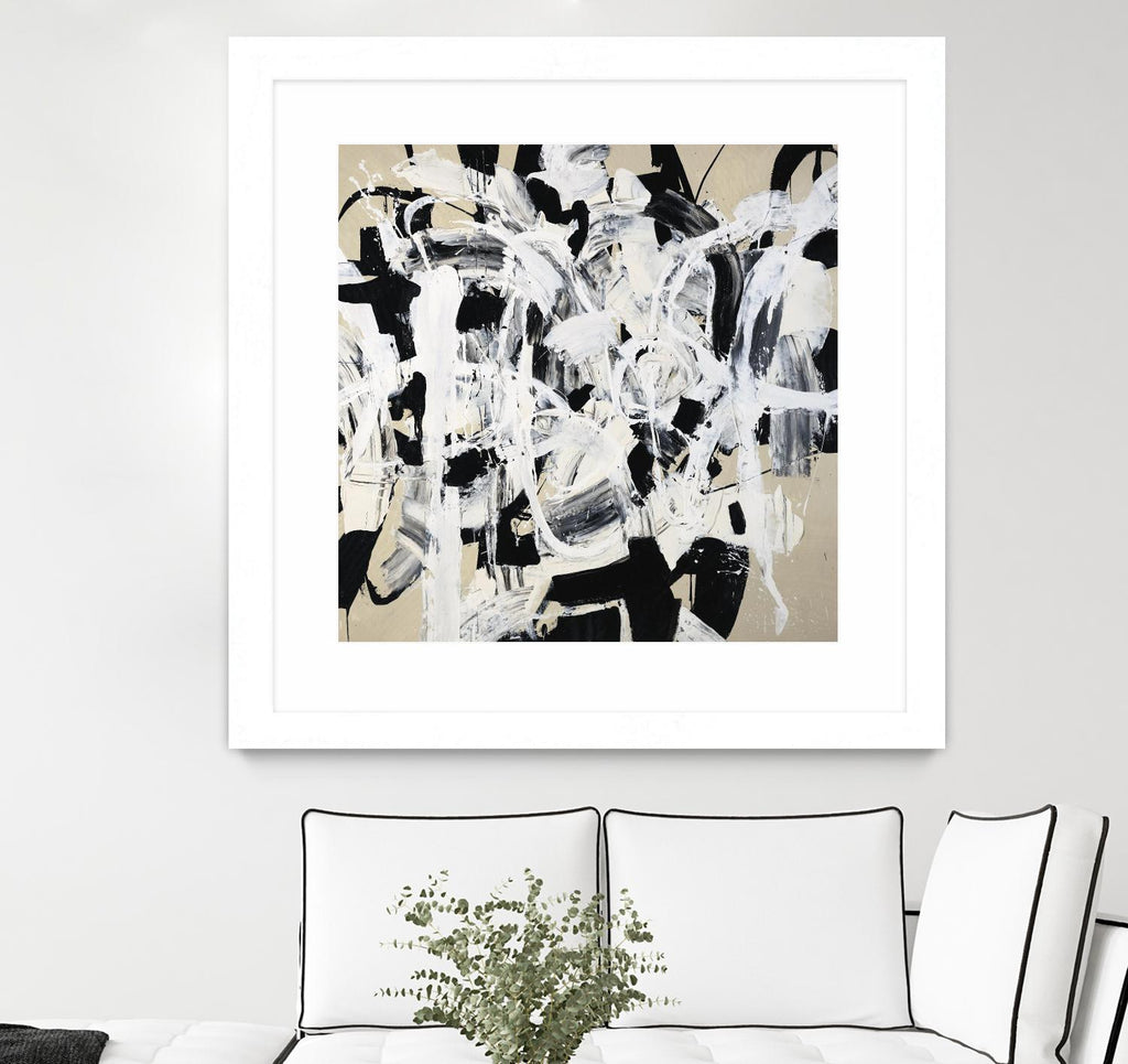 Talking out of Both Sides by Daleno Art on GIANT ART - beige abstract abstrait 