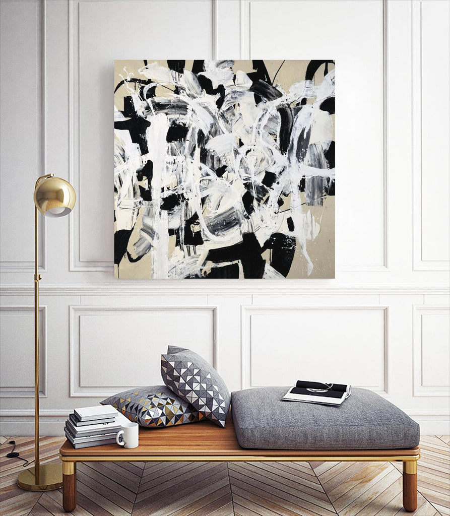 Talking out of Both Sides par Daleno Art sur GIANT ART - Abstrait beige 