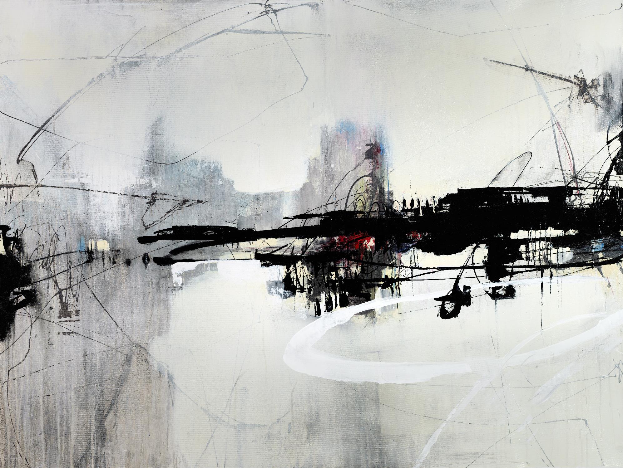 Harbor of Industry par Daleno Art sur GIANT ART - abstrait rouge