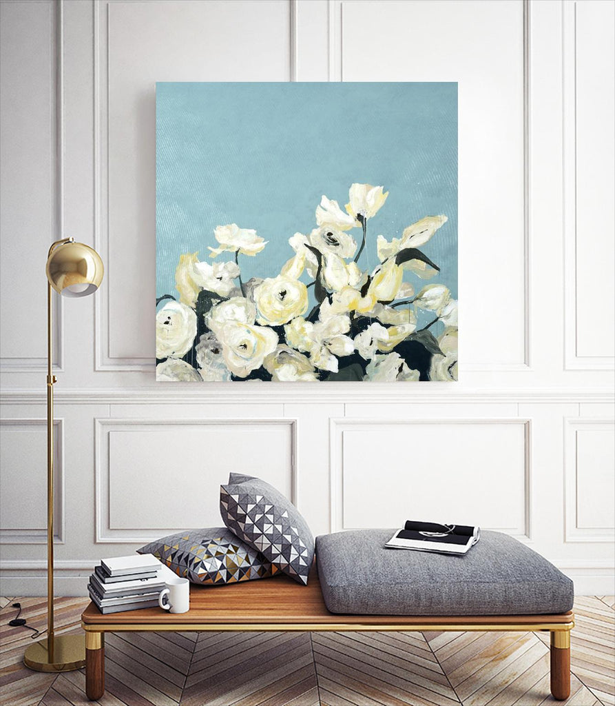 Blue Sky Blooms by Daleno Art on GIANT ART - white florals nature