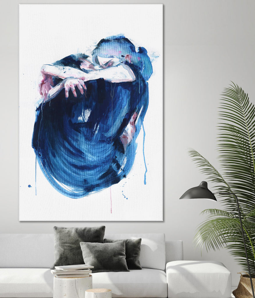 Le bruit de la mer par Agnès Cécile sur GIANT ART - abstrait bleu