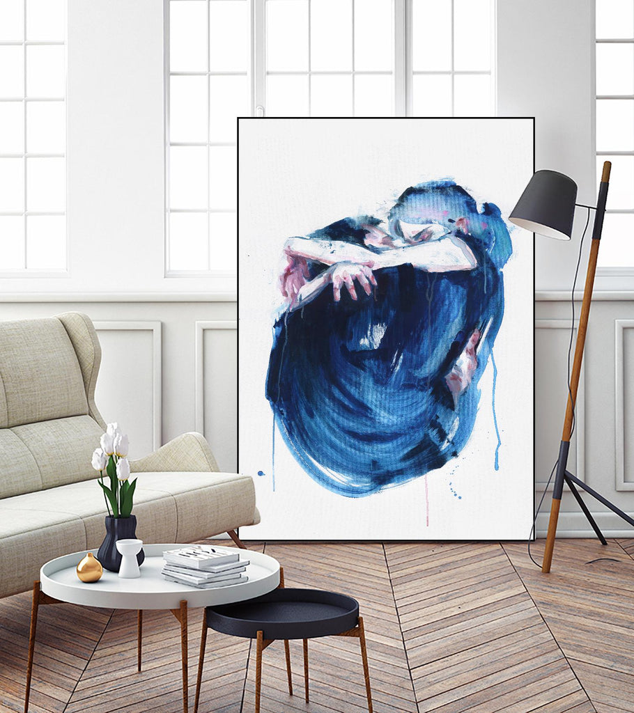 Le bruit de la mer par Agnès Cécile sur GIANT ART - abstrait bleu