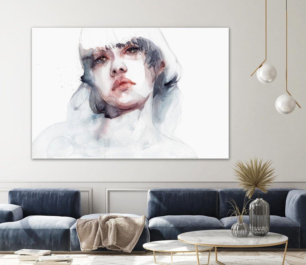 Marmo by Agnes Cecile on GIANT ART - pink watercolour lips