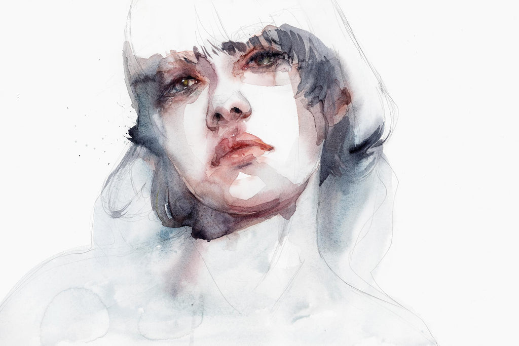 Marmo by Agnes Cecile on GIANT ART - pink watercolour lips