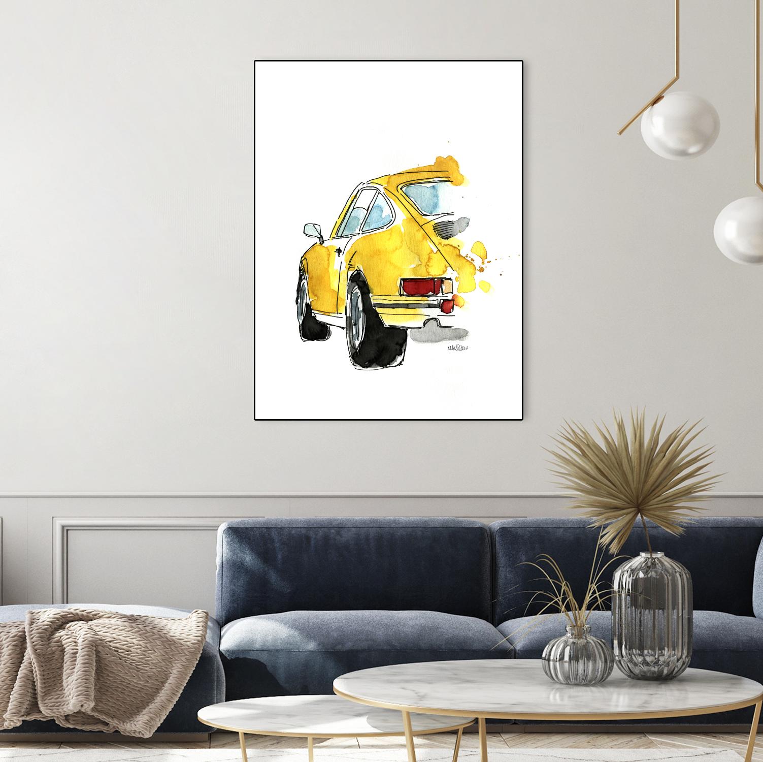 Yellow 911 by Mercedes Lopez Charro on GIANT ART