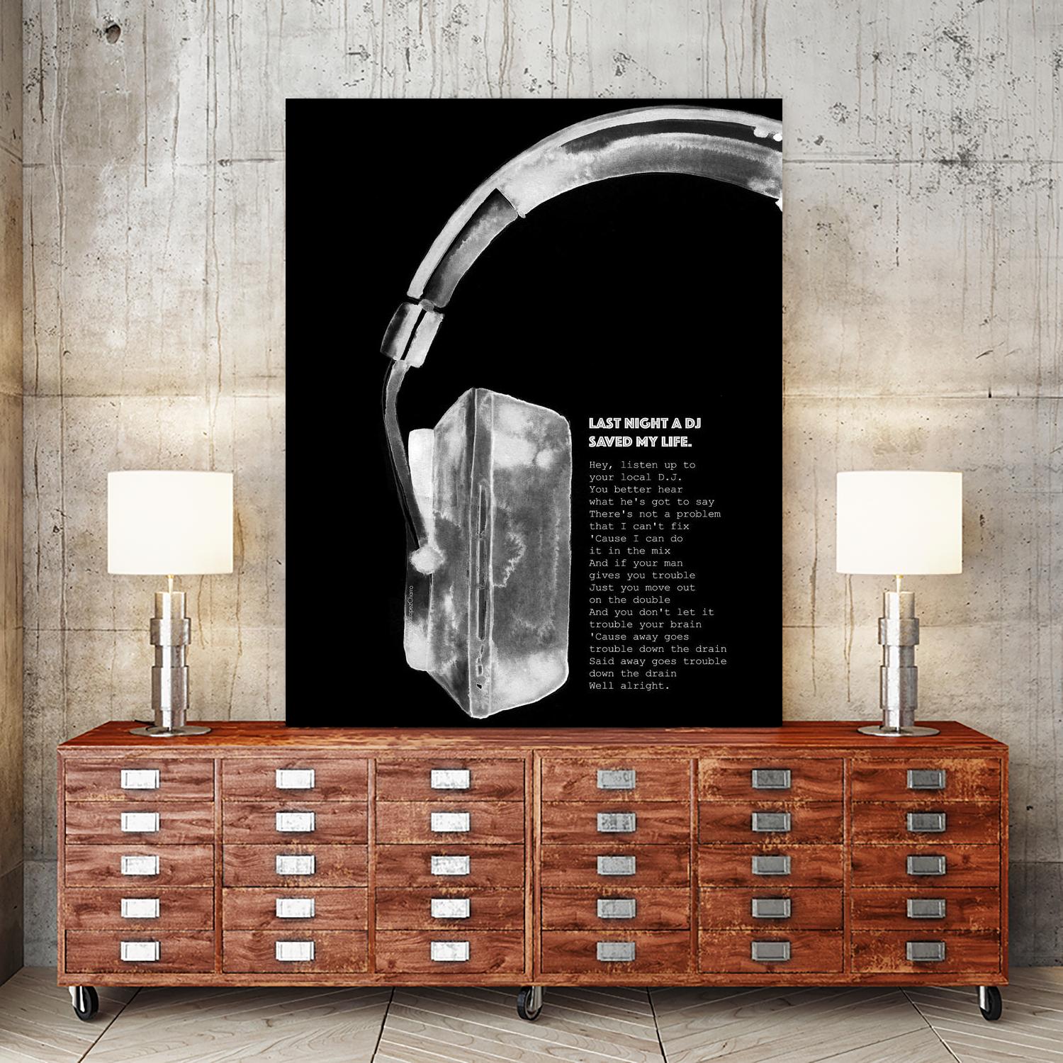 Last Night a DJ (Black) by Mercedes Lopez Charro on GIANT ART