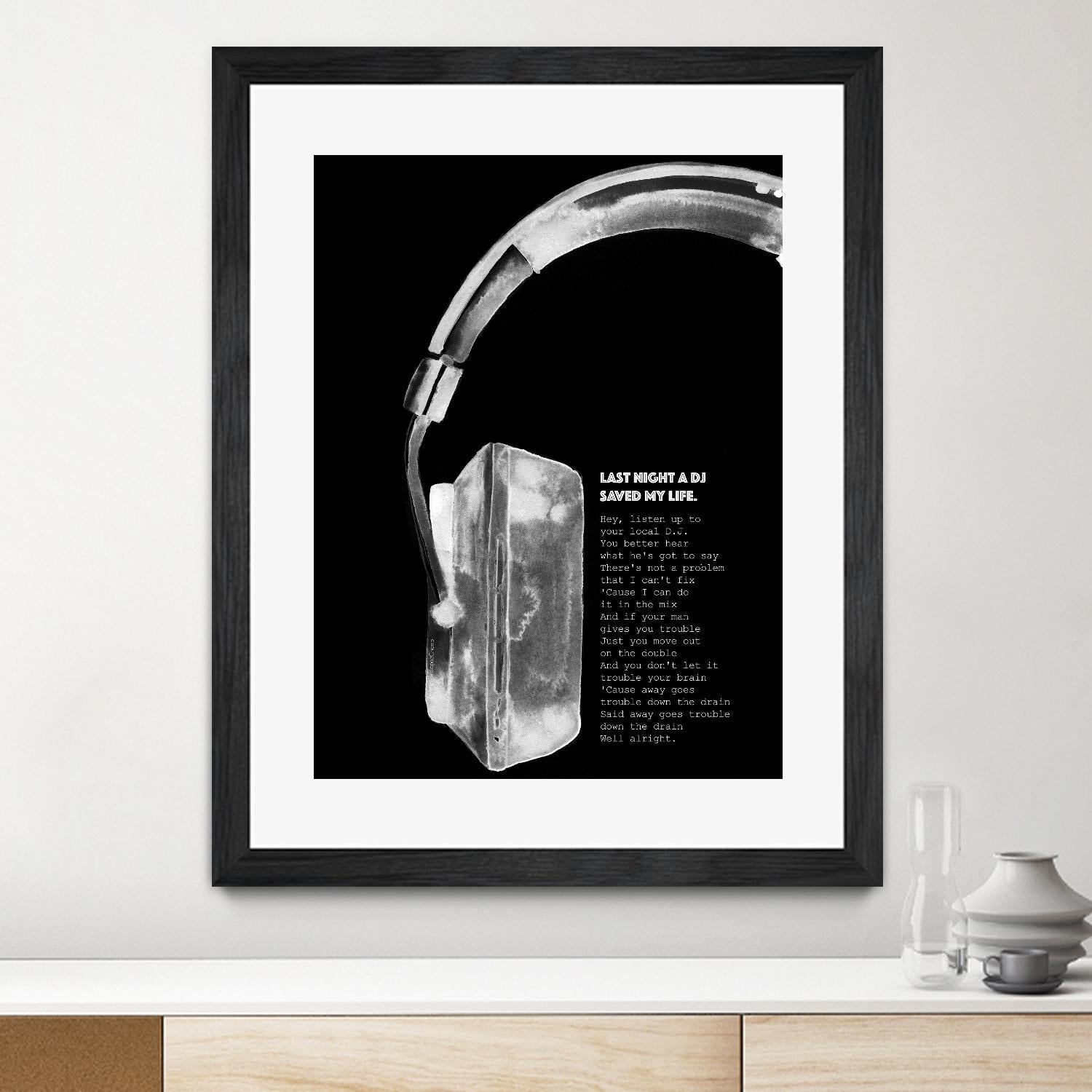 Last Night a DJ (Black) by Mercedes Lopez Charro on GIANT ART