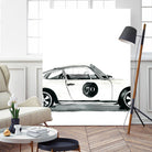 Porsche by Mercedes Lopez Charro on GIANT ART - white watercolor automobile