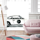 Porsche by Mercedes Lopez Charro on GIANT ART - white watercolor automobile