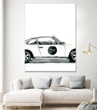 Porsche by Mercedes Lopez Charro on GIANT ART - white watercolor automobile