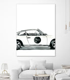 Porsche by Mercedes Lopez Charro on GIANT ART - white watercolor automobile