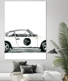 Porsche by Mercedes Lopez Charro on GIANT ART - white watercolor automobile