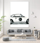 Porsche by Mercedes Lopez Charro on GIANT ART - white watercolor automobile