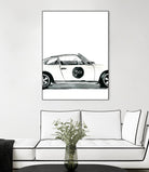 Porsche by Mercedes Lopez Charro on GIANT ART - white watercolor automobile