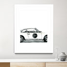 Porsche by Mercedes Lopez Charro on GIANT ART - white watercolor automobile