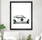 Porsche by Mercedes Lopez Charro on GIANT ART - white watercolor automobile