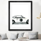 Porsche by Mercedes Lopez Charro on GIANT ART - white watercolor automobile