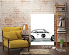 Porsche by Mercedes Lopez Charro on GIANT ART - white watercolor automobile