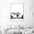 Porsche by Mercedes Lopez Charro on GIANT ART - white watercolor automobile