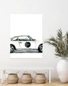 Porsche by Mercedes Lopez Charro on GIANT ART - white watercolor automobile