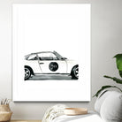 Porsche by Mercedes Lopez Charro on GIANT ART - white watercolor automobile