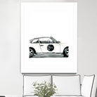 Porsche by Mercedes Lopez Charro on GIANT ART - white watercolor automobile