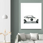 Porsche by Mercedes Lopez Charro on GIANT ART - white watercolor automobile